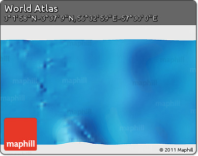 Physical 3D Map of the Area around 3° 19' 33" N, 57° 1' 29" E