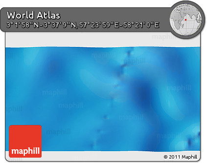 Physical 3D Map of the Area around 3° 19' 33" N, 57° 52' 30" E