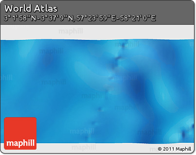 Physical 3D Map of the Area around 3° 19' 33" N, 57° 52' 30" E