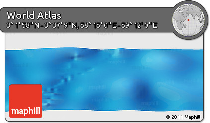 Physical Panoramic Map of the Area around 3° 19' 33" N, 58° 43' 30" E