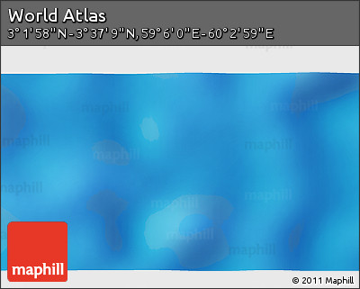 Physical 3D Map of the Area around 3° 19' 33" N, 59° 34' 30" E