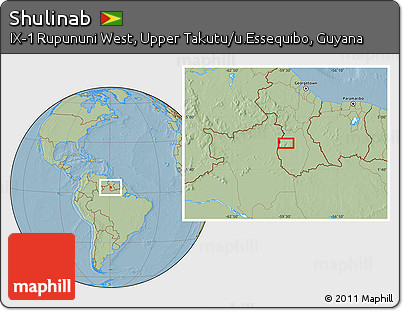 Savanna Style Location Map of Shulinab, hill shading