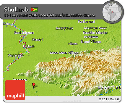Physical Panoramic Map of Shulinab