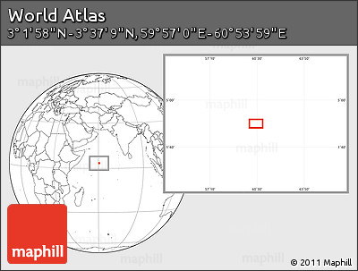 Blank Location Map of the Area around 3° 19' 33" N, 60° 25' 29" E