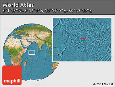 Satellite Location Map of the Area around 3° 19' 33" N, 60° 25' 29" E