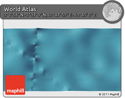 Satellite 3D Map of the Area around 3° 19' 33" N, 61° 16' 29" E