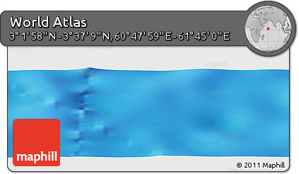 Physical Panoramic Map of the Area around 3° 19' 33" N, 61° 16' 29" E