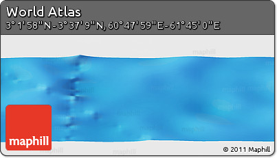 Physical Panoramic Map of the Area around 3° 19' 33" N, 61° 16' 29" E