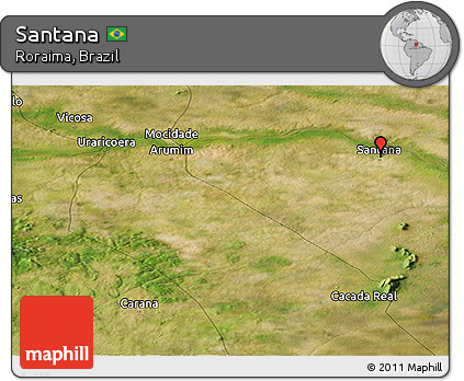 Satellite Panoramic Map of Santana