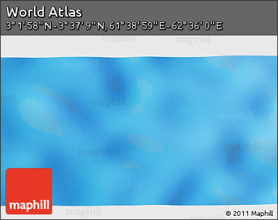 Physical 3D Map of the Area around 3° 19' 33" N, 62° 7' 30" E