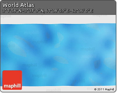 Physical 3D Map of the Area around 3° 19' 33" N, 62° 7' 30" E