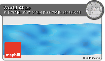 Physical Panoramic Map of the Area around 3° 19' 33" N, 62° 7' 30" E