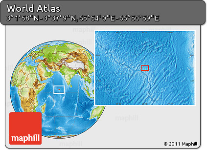 Physical Location Map of the Area around 3° 19' 33" N, 66° 22' 30" E