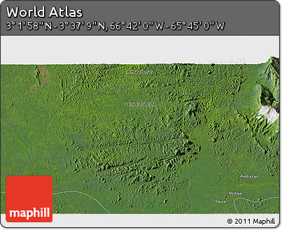 Satellite 3D Map of the Area around 3° 19' 33" N, 66° 13' 29" W