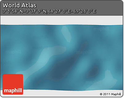 Satellite 3D Map of the Area around 3° 19' 33" N, 68° 55' 30" E