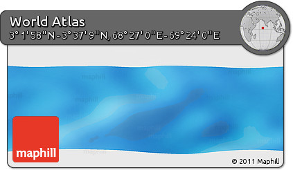 Physical Panoramic Map of the Area around 3° 19' 33" N, 68° 55' 30" E