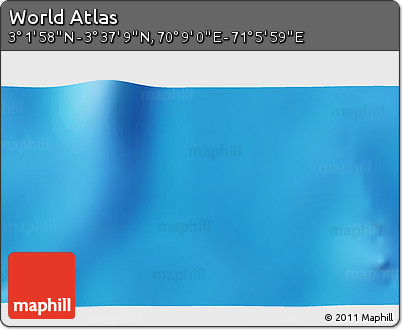 Physical 3D Map of the Area around 3° 19' 33" N, 70° 37' 30" E