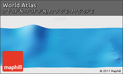 Physical Panoramic Map of the Area around 3° 19' 33" N, 70° 37' 30" E