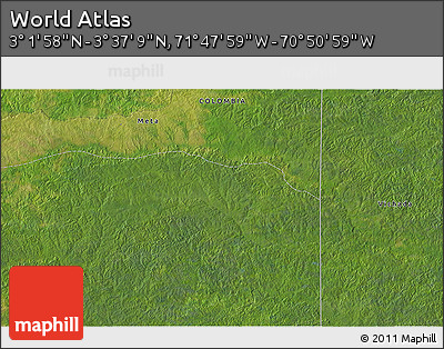 Satellite 3D Map of the Area around 3° 19' 33" N, 71° 19' 29" W