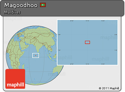 Savanna Style Location Map of Magoodhoo