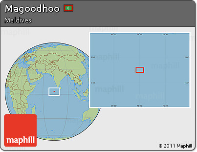 Savanna Style Location Map of Magoodhoo