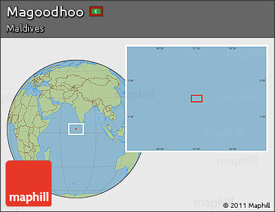 Savanna Style Location Map of Magoodhoo