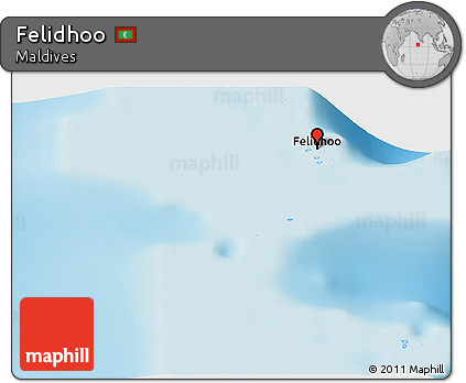 Shaded Relief Panoramic Map of Felidhoo