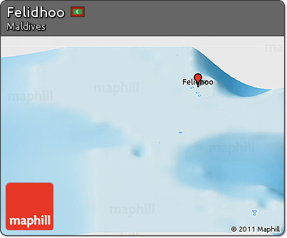 Shaded Relief Panoramic Map of Felidhoo