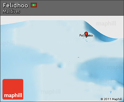 Shaded Relief Panoramic Map of Felidhoo