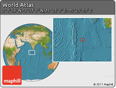 Satellite Location Map of the Area around 3° 19' 33" N, 74° 52' 30" E