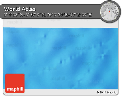Shaded Relief 3D Map of the Area around 3° 19' 33" N, 76° 34' 29" E