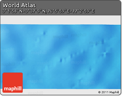 Shaded Relief 3D Map of the Area around 3° 19' 33" N, 76° 34' 29" E