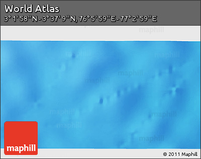 Shaded Relief 3D Map of the Area around 3° 19' 33" N, 76° 34' 29" E