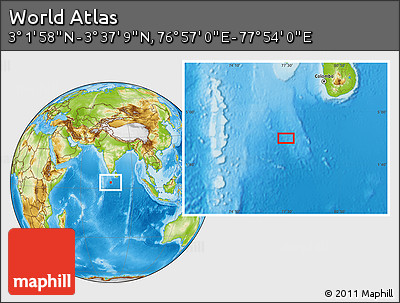 Physical Location Map of the Area around 3° 19' 33" N, 77° 25' 30" E