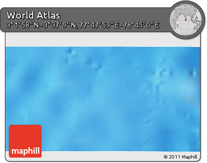 Shaded Relief 3D Map of the Area around 3° 19' 33" N, 78° 16' 30" E