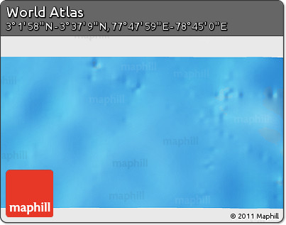 Shaded Relief 3D Map of the Area around 3° 19' 33" N, 78° 16' 30" E