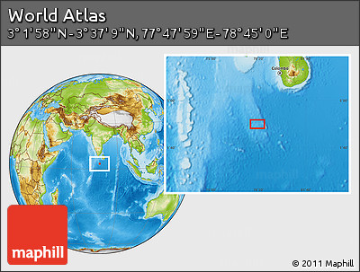 Physical Location Map of the Area around 3° 19' 33" N, 78° 16' 30" E