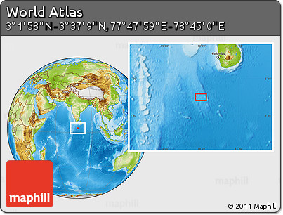 Physical Location Map of the Area around 3° 19' 33" N, 78° 16' 30" E