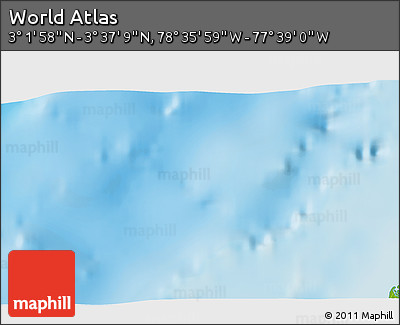 Physical 3D Map of the Area around 3° 19' 33" N, 78° 7' 30" W
