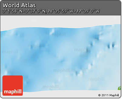 Physical 3D Map of the Area around 3° 19' 33" N, 78° 7' 30" W