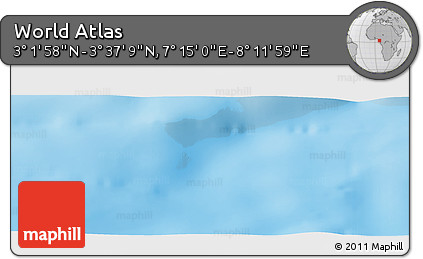 Physical Panoramic Map of the Area around 3° 19' 33" N, 7° 43' 29" E