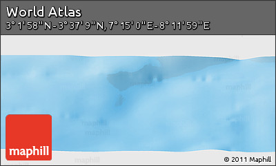 Physical Panoramic Map of the Area around 3° 19' 33" N, 7° 43' 29" E