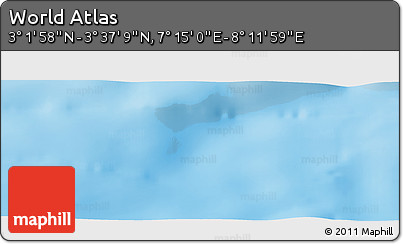 Physical Panoramic Map of the Area around 3° 19' 33" N, 7° 43' 29" E