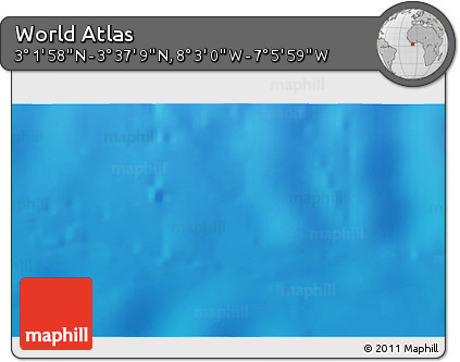 Physical 3D Map of the Area around 3° 19' 33" N, 7° 34' 30" W