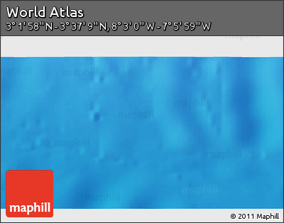 Physical 3D Map of the Area around 3° 19' 33" N, 7° 34' 30" W