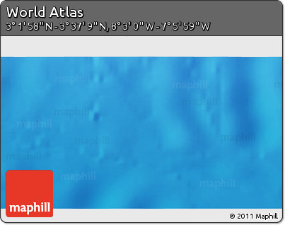 Physical 3D Map of the Area around 3° 19' 33" N, 7° 34' 30" W