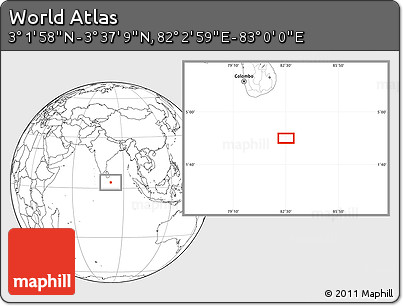 Blank Location Map of the Area around 3° 19' 33" N, 82° 31' 30" E