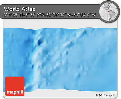 Physical 3D Map of the Area around 3° 19' 33" N, 82° 22' 30" W