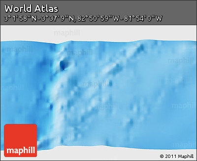 Physical 3D Map of the Area around 3° 19' 33" N, 82° 22' 30" W