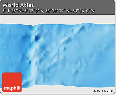Physical 3D Map of the Area around 3° 19' 33" N, 82° 22' 30" W